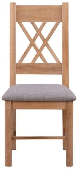 Product photograph of Clarion Oak Dining Chair With Grey Fabric Seat Sold In Pairs from Choice Furniture Superstore.
