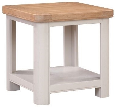 Product photograph of Clarion Oak And Grey Painted Lamp Table from Choice Furniture Superstore.