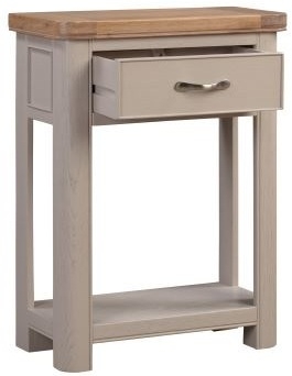 Product photograph of Clarion Oak And Grey Painted Small Console Table from Choice Furniture Superstore.