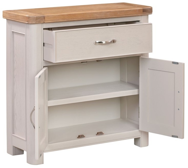 Product photograph of Clarion Oak And Grey Painted Compact Sideboard from Choice Furniture Superstore.