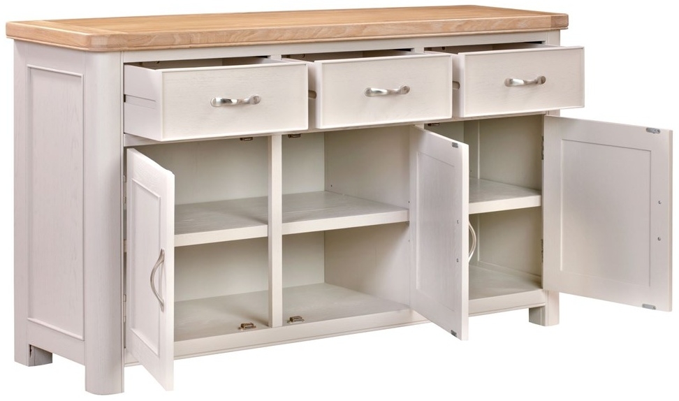 Product photograph of Clarion Oak And Grey Painted Large Sideboard from Choice Furniture Superstore.