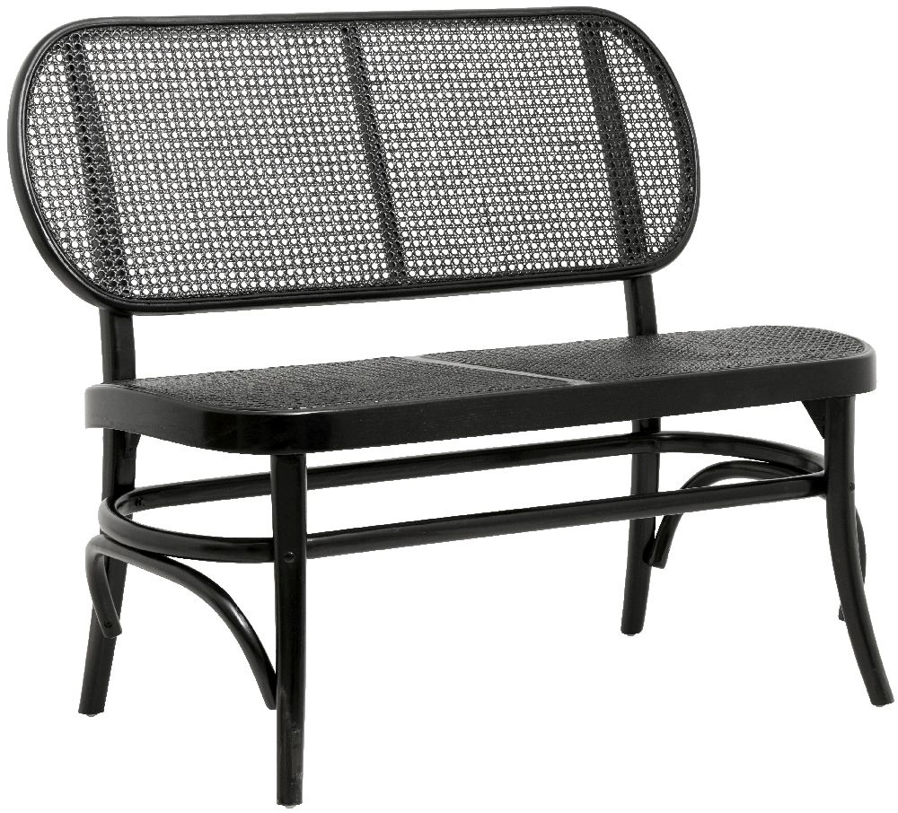 Product photograph of Nordal Wicky Black Rattan Bench from Choice Furniture Superstore.