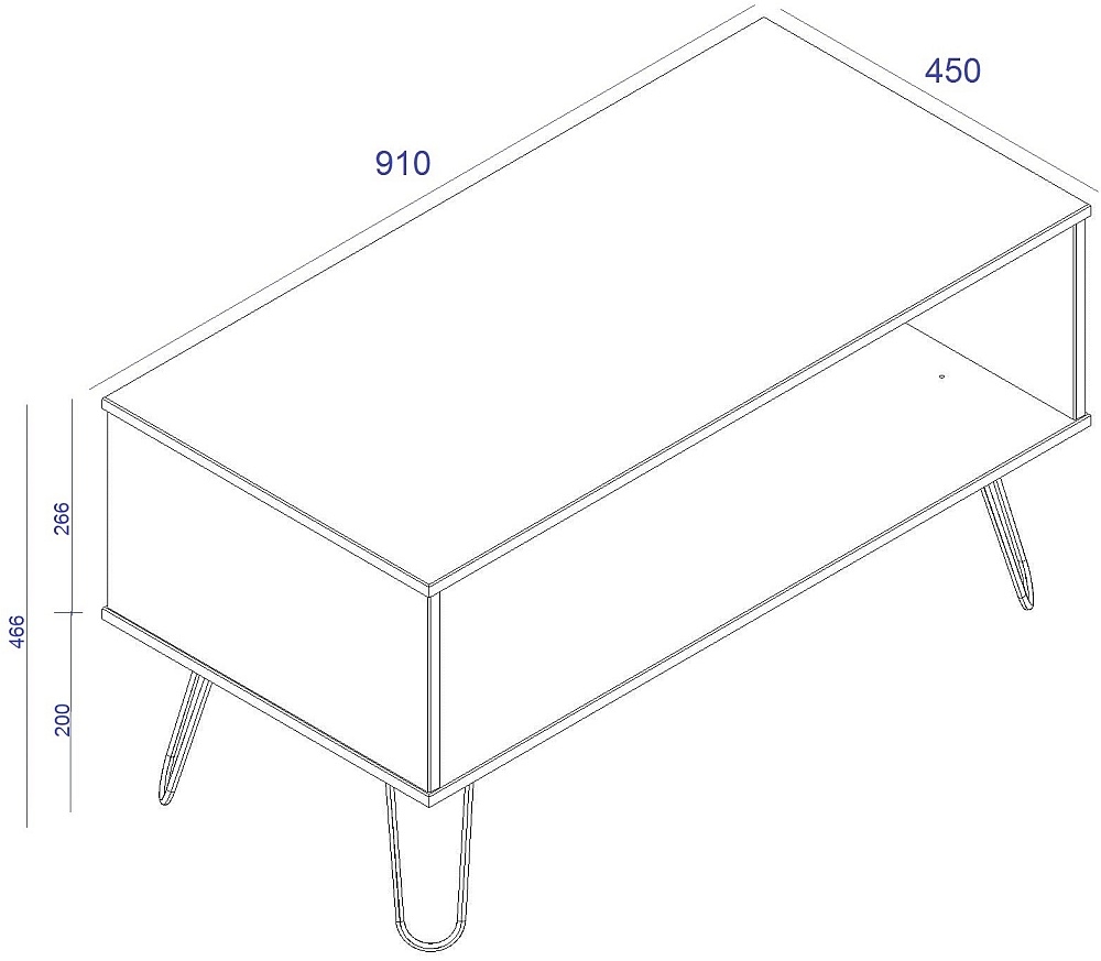 Product photograph of Acadia Pine Open Coffee Table With Hairpin Legs from Choice Furniture Superstore.