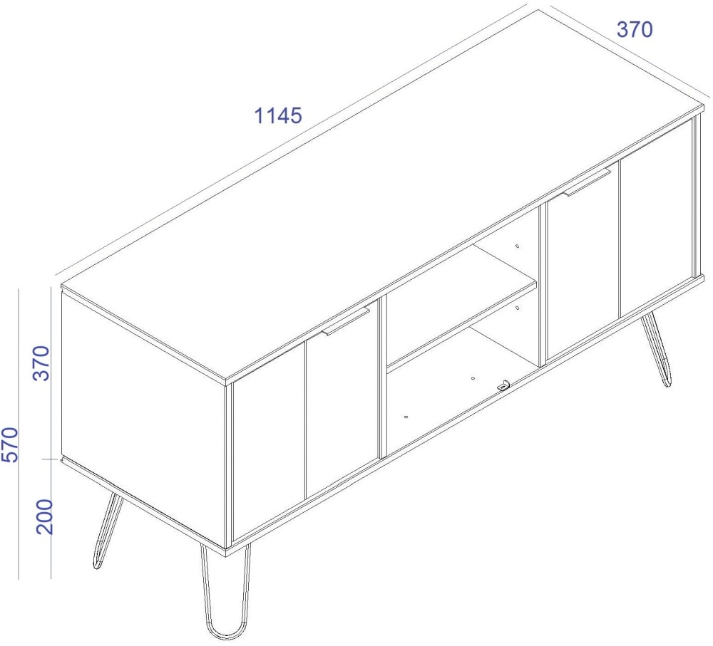 Product photograph of Acadia Driftwood 2 Door Tv Unit With Hairpin Legs from Choice Furniture Superstore.