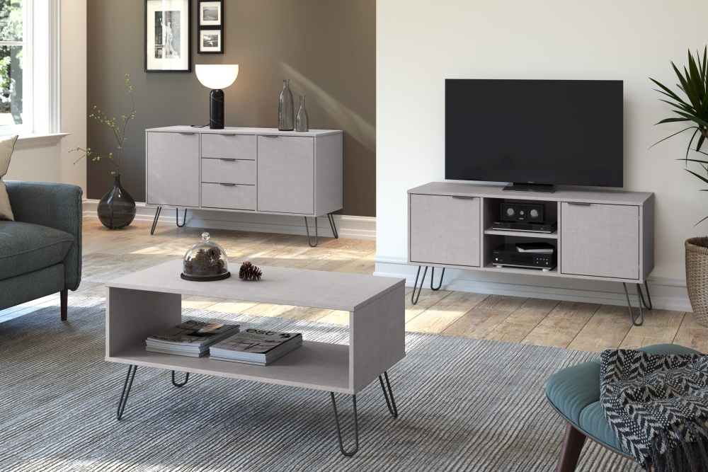 Product photograph of Augusta Grey Open Coffee Table With Hairpin Legs from Choice Furniture Superstore.