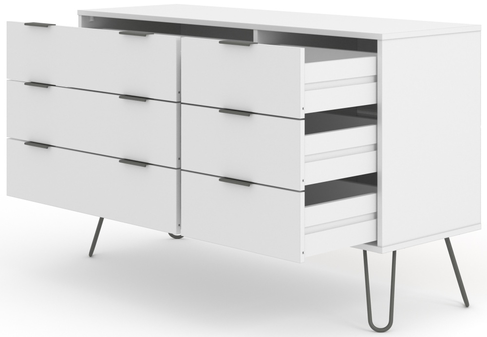 Product photograph of Augusta 3 3 Drawer Wide Chest With Hairpin Legs from Choice Furniture Superstore.