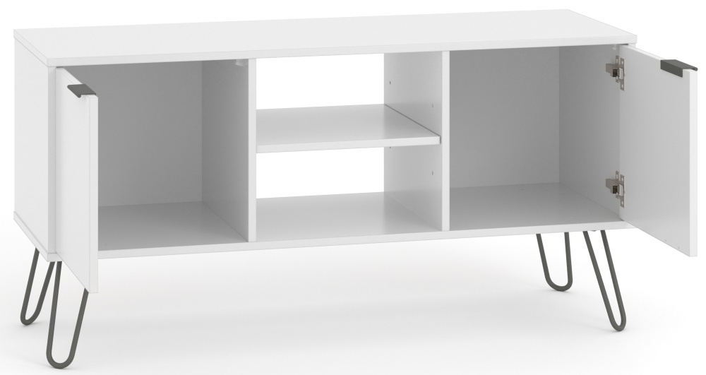 Product photograph of Augusta 2 Door Tv Unit With Hairpin Legs from Choice Furniture Superstore.