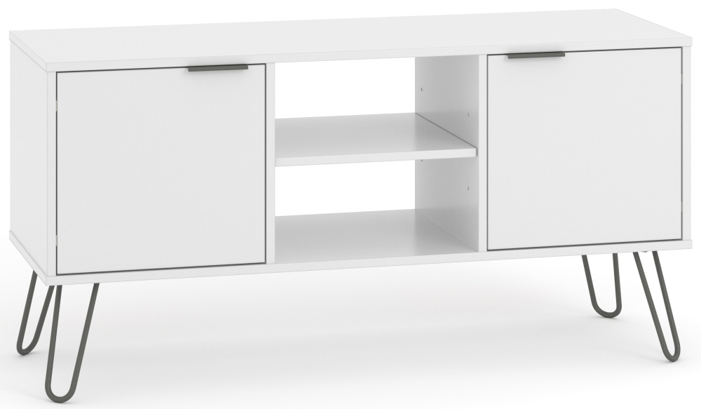 Product photograph of Augusta 2 Door Tv Unit With Hairpin Legs from Choice Furniture Superstore.