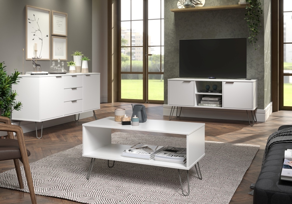 Product photograph of Augusta 2 Door Tv Unit With Hairpin Legs from Choice Furniture Superstore.