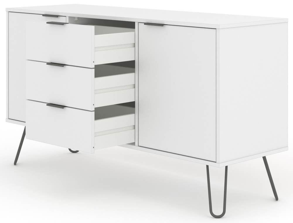Product photograph of Augusta 2 Door 3 Drawer Medium Sideboard With Hairpin Legs from Choice Furniture Superstore.