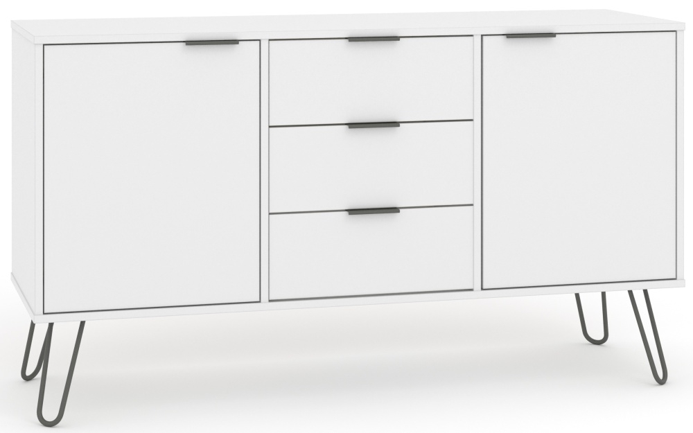 Product photograph of Augusta 2 Door 3 Drawer Medium Sideboard With Hairpin Legs from Choice Furniture Superstore.