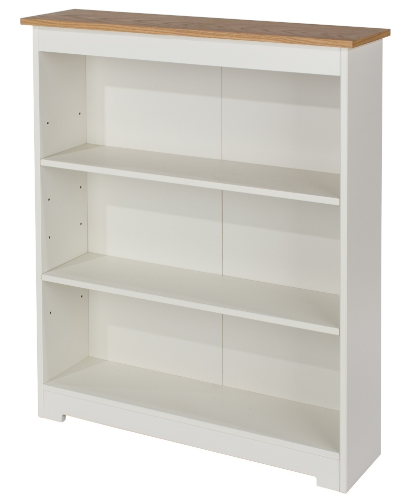 Product photograph of Casa White Low Wide Bookcase from Choice Furniture Superstore.