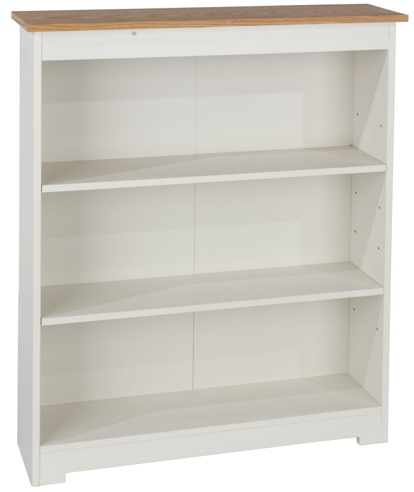 Product photograph of Casa White Low Wide Bookcase from Choice Furniture Superstore.