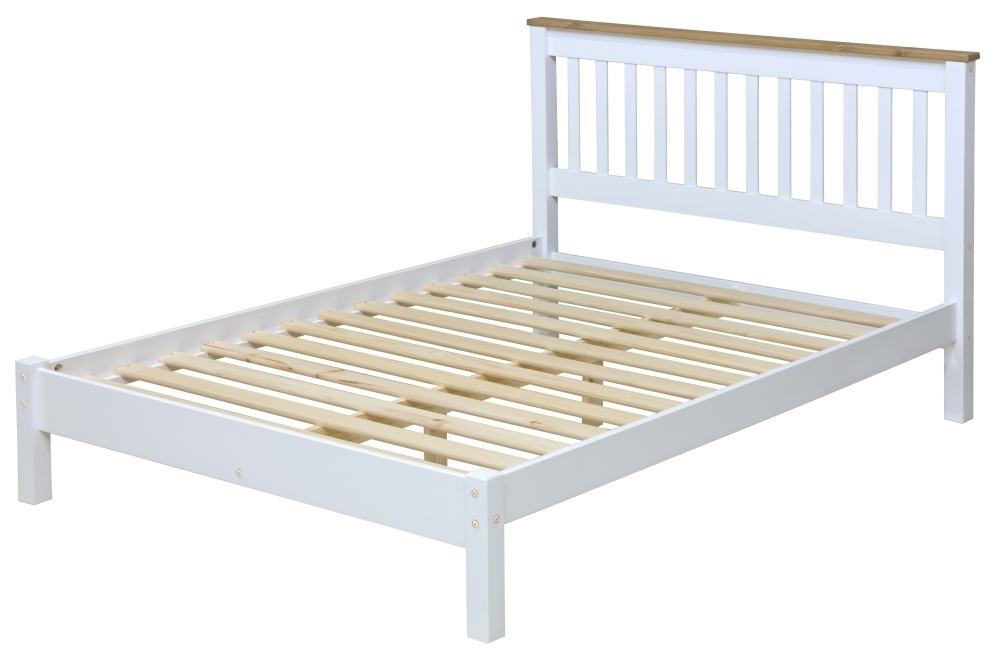 Product photograph of Capri White 4ft 6in Double Slatted Bed from Choice Furniture Superstore.
