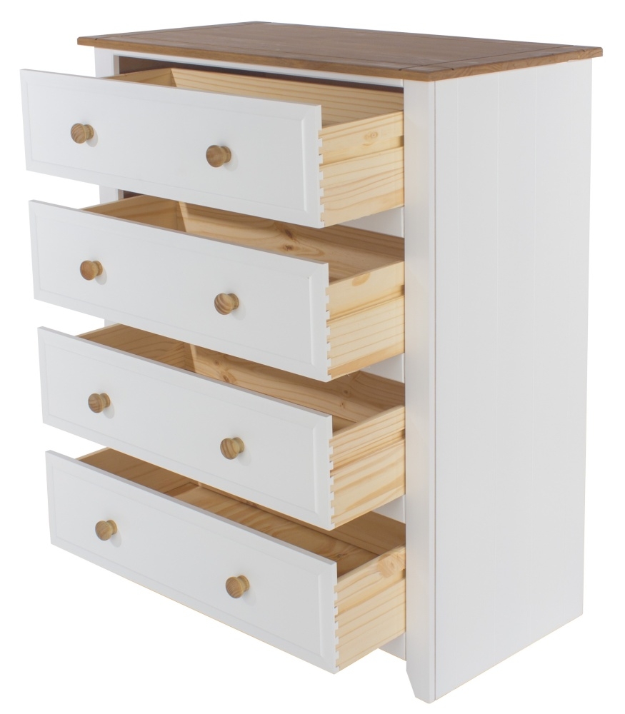 Product photograph of Capri 4 Drawer Wide Chest from Choice Furniture Superstore.