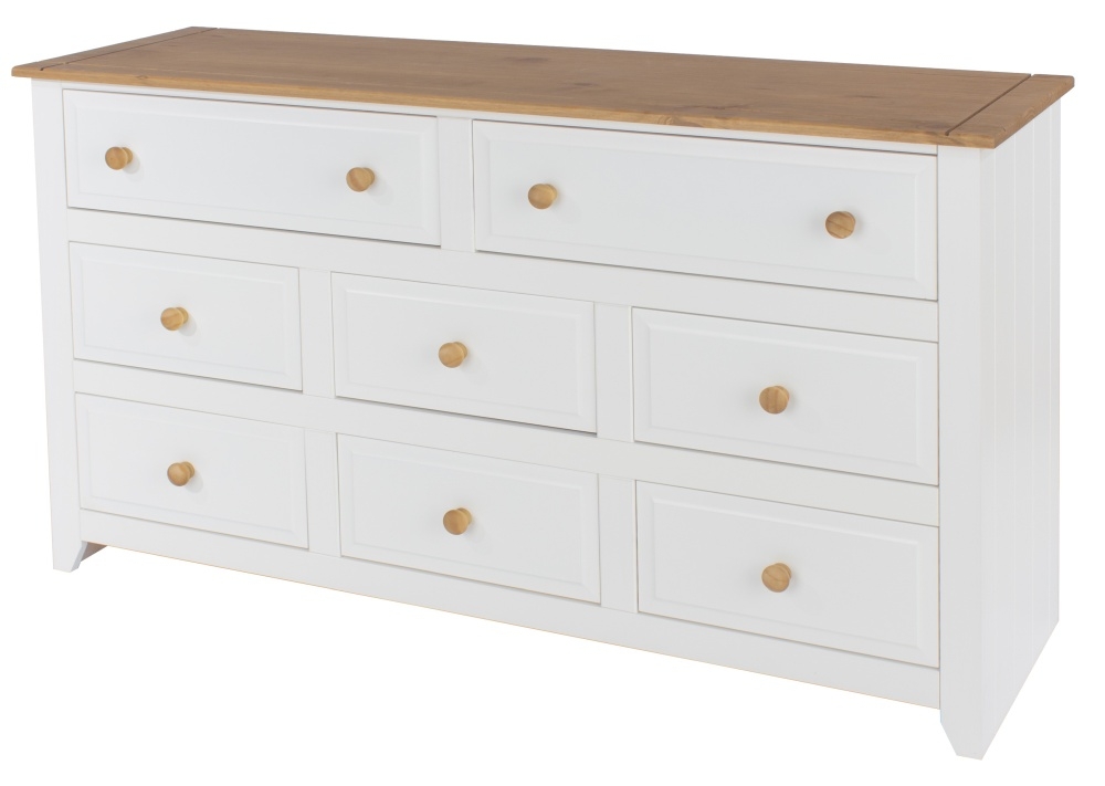 Product photograph of Capri White Multi Drawer Wide Chest from Choice Furniture Superstore.