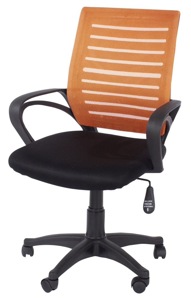 Product photograph of Loft Orange Mesh And Black Study Chair from Choice Furniture Superstore.