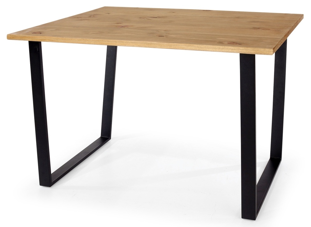 Product photograph of Texas 118cm Industrial Dining Table With Black U Legs from Choice Furniture Superstore.