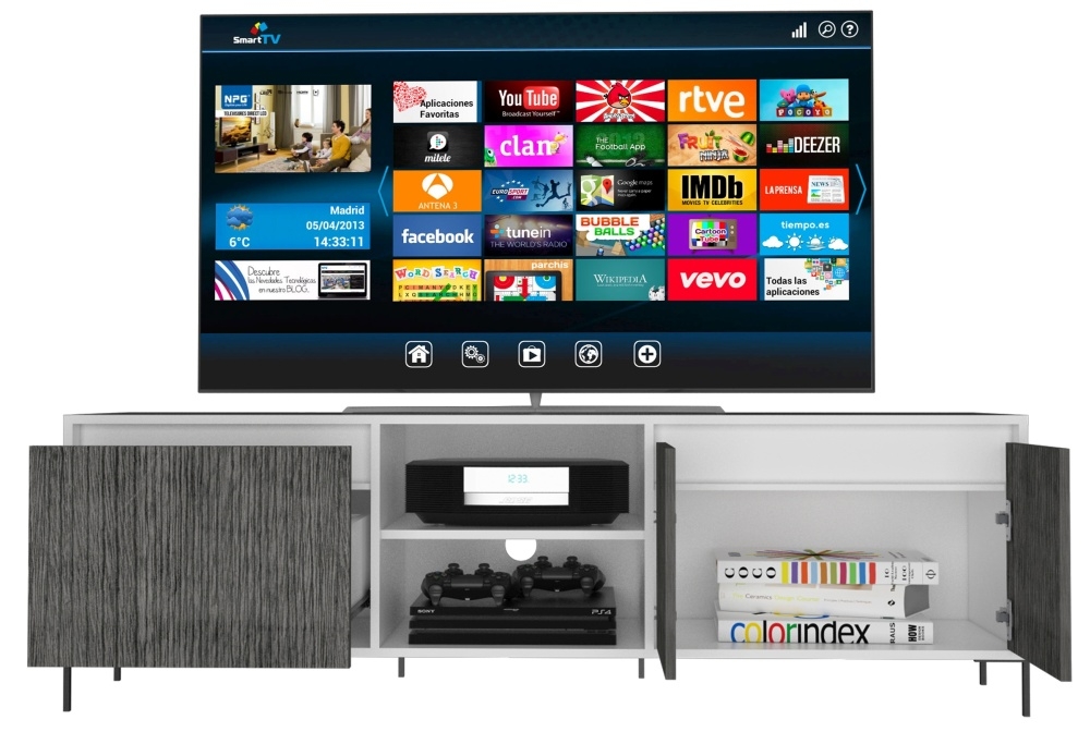 Product photograph of Dallas White And Grey Large Tv Unit from Choice Furniture Superstore.