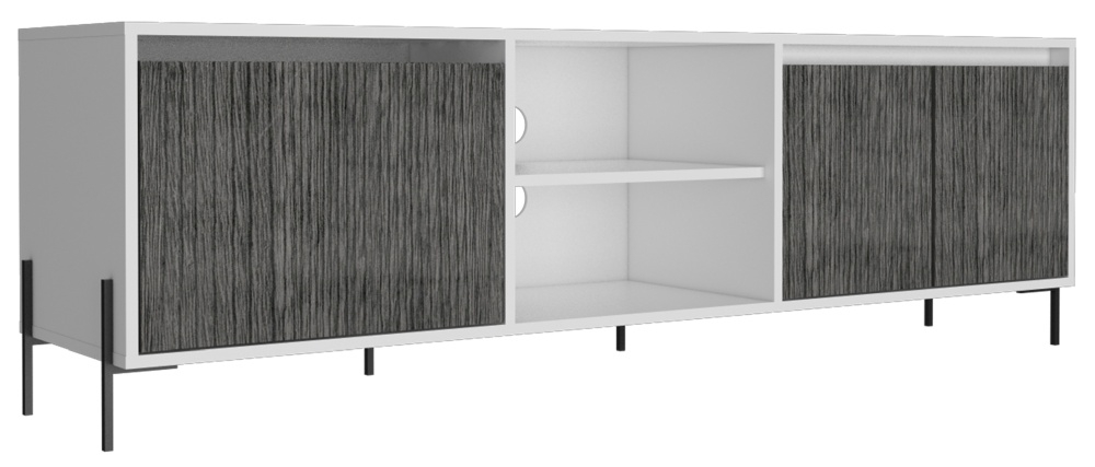 Product photograph of Dallas White And Grey Oak Effect Wide Tv Unit from Choice Furniture Superstore.