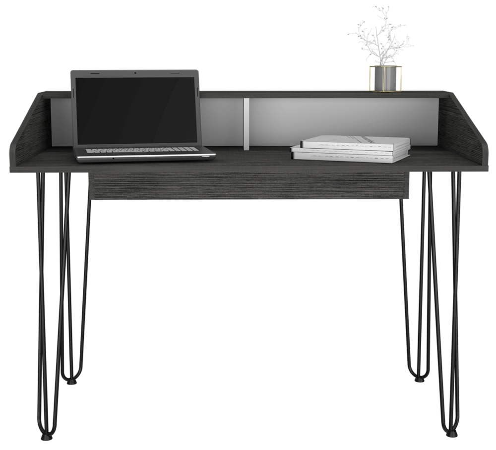 Product photograph of Dallas Black And Grey Oak Effect Office Desk from Choice Furniture Superstore.