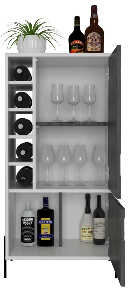 Product photograph of Dallas White And Grey Drink Cabinet from Choice Furniture Superstore.