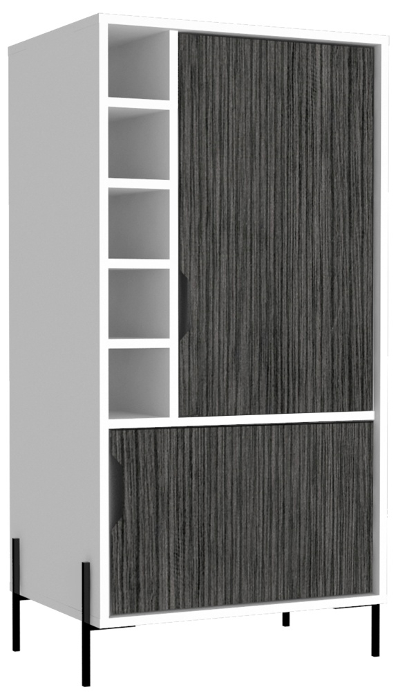 Product photograph of Dallas White And Grey Drink Cabinet from Choice Furniture Superstore.