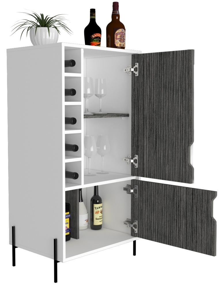 Product photograph of Dallas White And Grey Drink Cabinet from Choice Furniture Superstore.