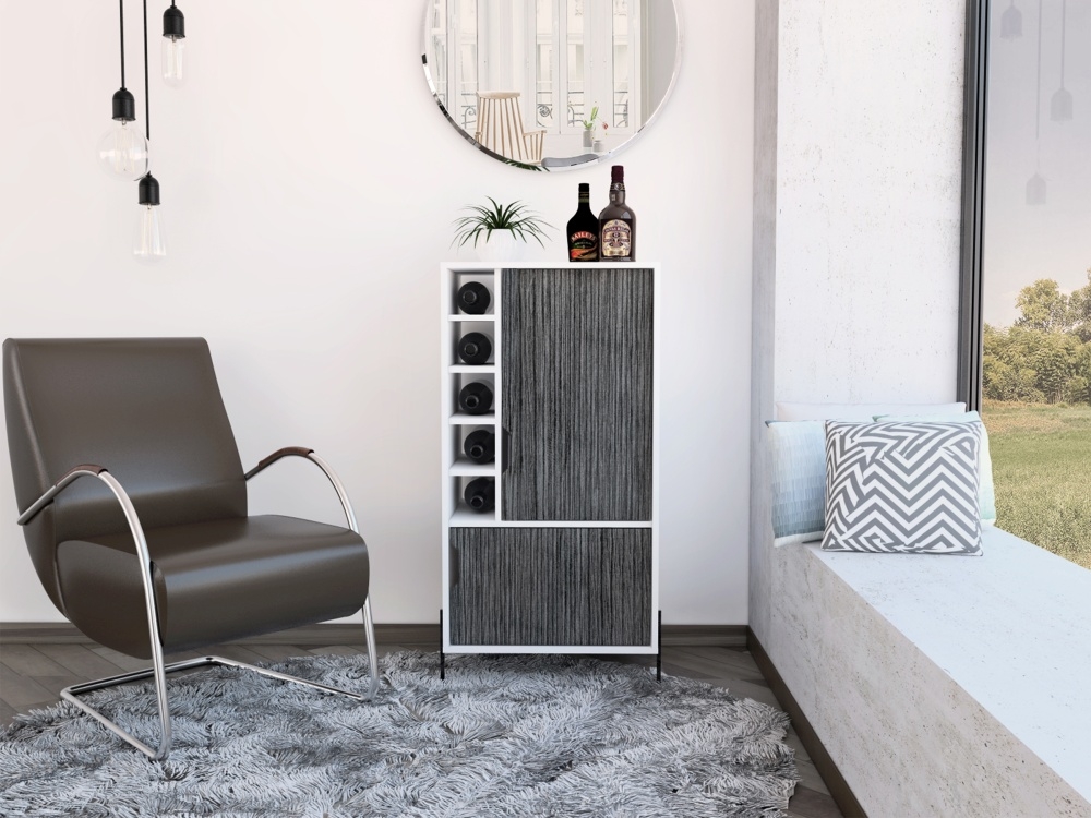Product photograph of Dallas White And Grey Drink Cabinet from Choice Furniture Superstore.