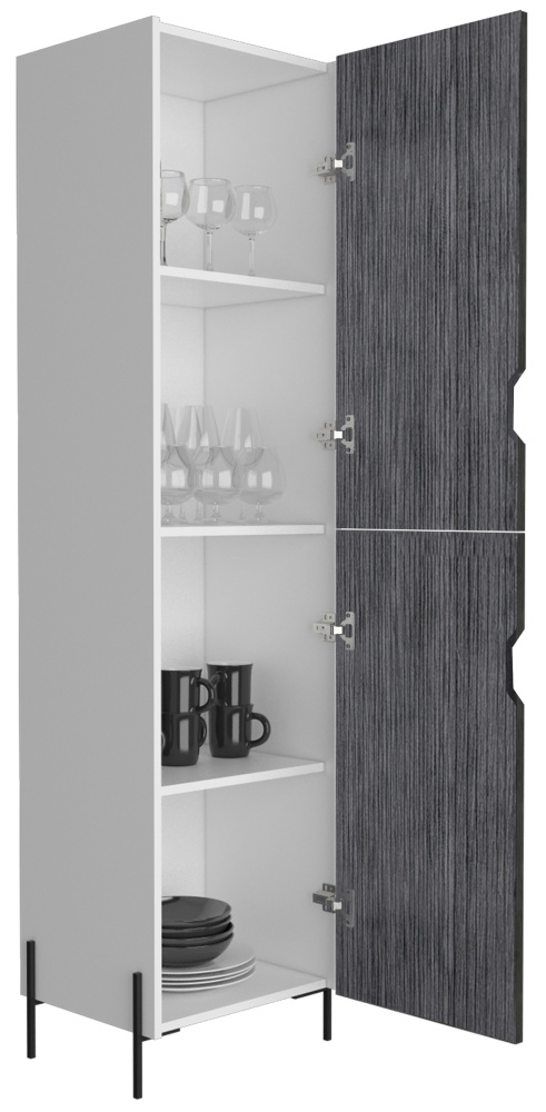 Product photograph of Dallas White And Grey Oak Effect Storage Cabinet from Choice Furniture Superstore.