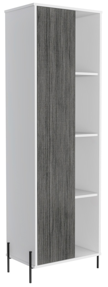 Product photograph of Dallas White And Grey Oak Effect Tall Display Cabinet from Choice Furniture Superstore.
