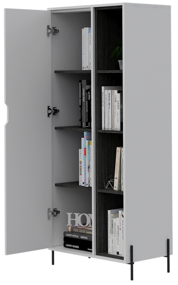 Product photograph of Dallas White And Grey Oak Effect Display Cabinet from Choice Furniture Superstore.