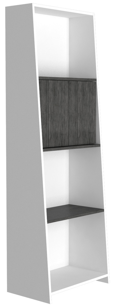 Product photograph of Dunster White And Grey Oak Effect Bookcase from Choice Furniture Superstore.