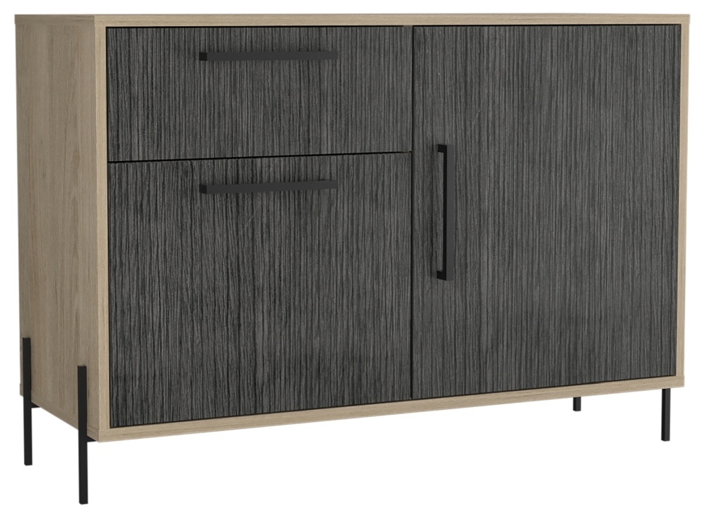 Product photograph of Harvard Washed Oak 2 Door 1 Drawer Sideboard from Choice Furniture Superstore.