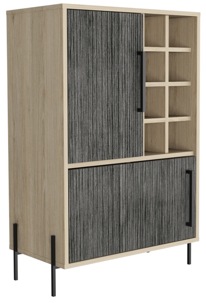 Product photograph of Harvard Grey Wood Effect Drink Cabinet from Choice Furniture Superstore.