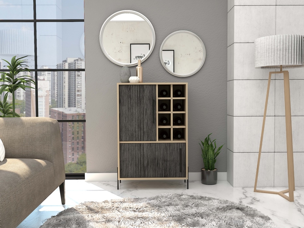 Product photograph of Harvard Grey Wood Effect Drink Cabinet from Choice Furniture Superstore.