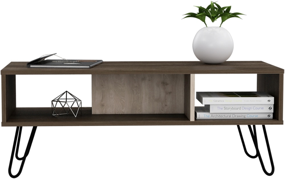 Product photograph of New York Grey Oak Coffee Table With Hairpin Legs from Choice Furniture Superstore.