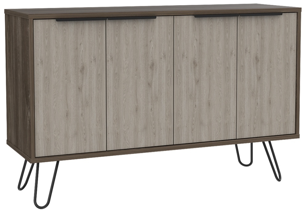 Product photograph of Nevada Grey Oak Large Sideboard With Hairpin Legs from Choice Furniture Superstore.