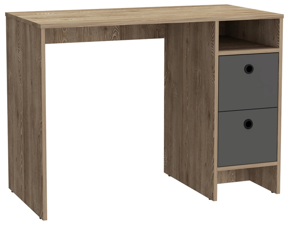 Product photograph of Newcastle Grey Melamine Office Desk With 2 Drawers from Choice Furniture Superstore.