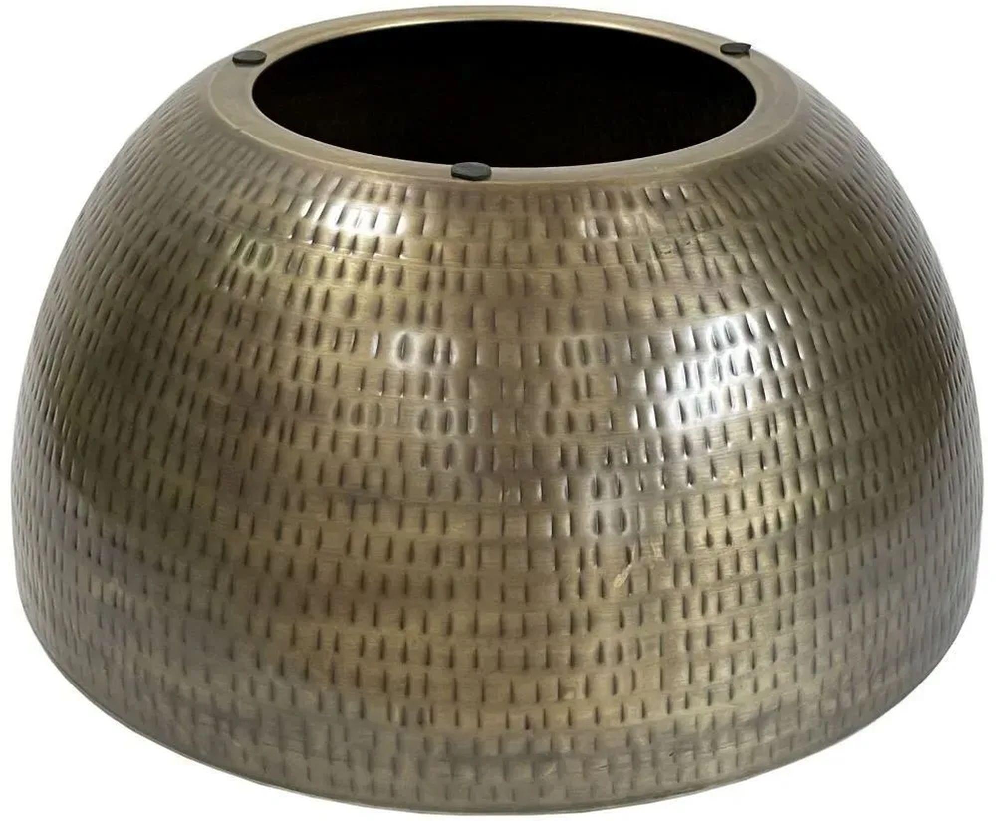 Product photograph of Agra Hammered Antique Brass Coffee Table - Metal Round Base from Choice Furniture Superstore.