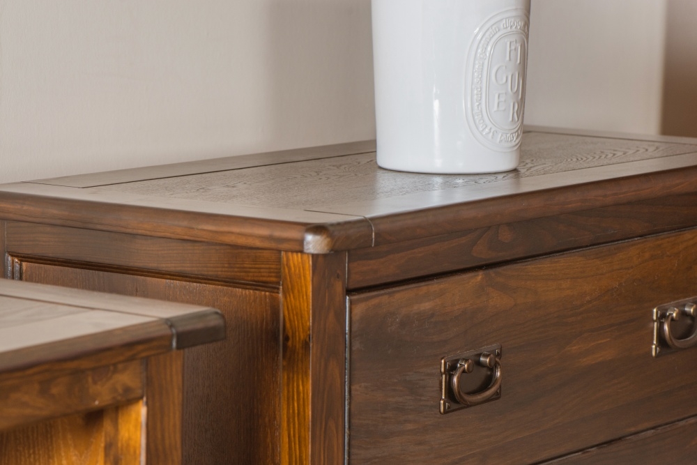 Product photograph of Boston Dark Wood 4 Drawer Chest from Choice Furniture Superstore.