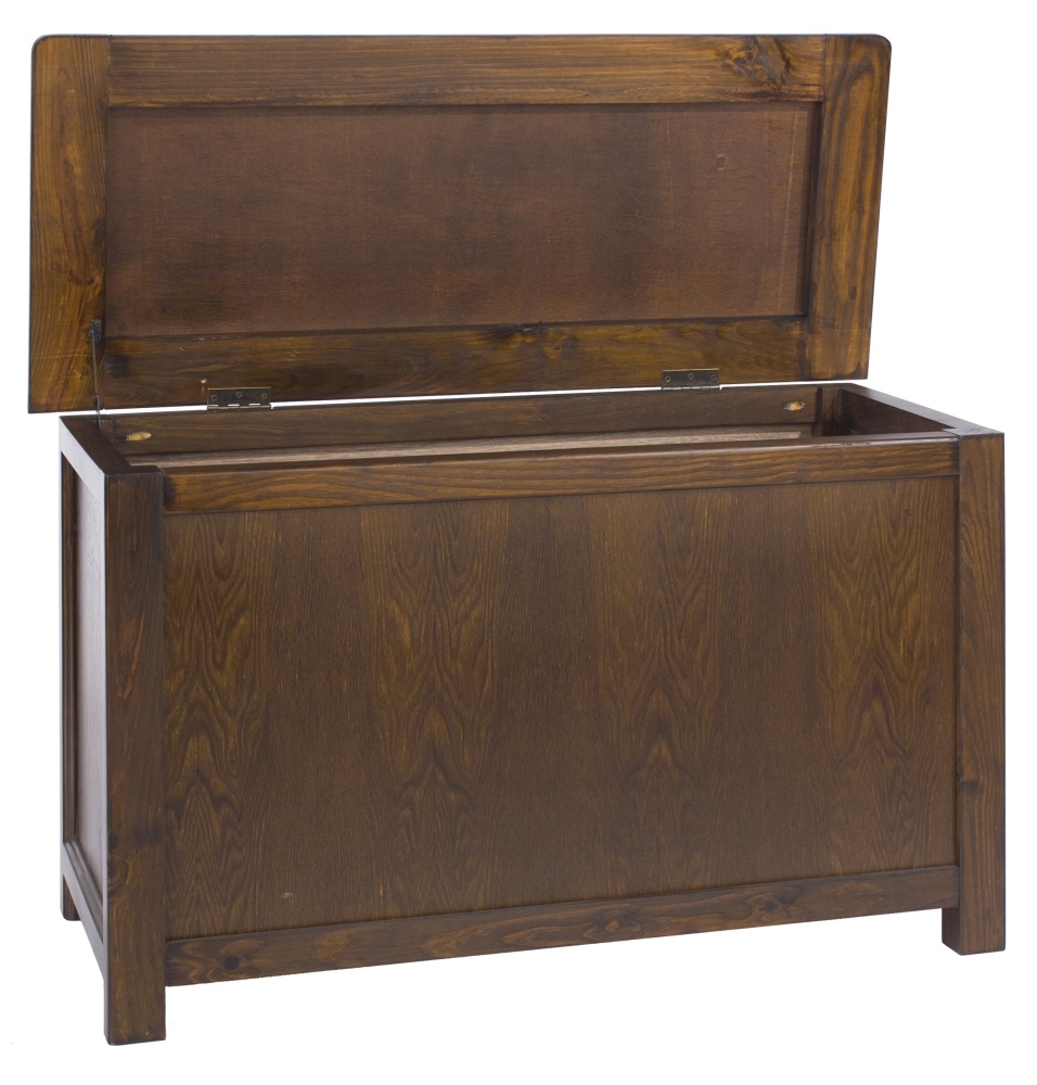 Product photograph of Bowke Dark Wood Bedroom Ottoman Storage Box from Choice Furniture Superstore.