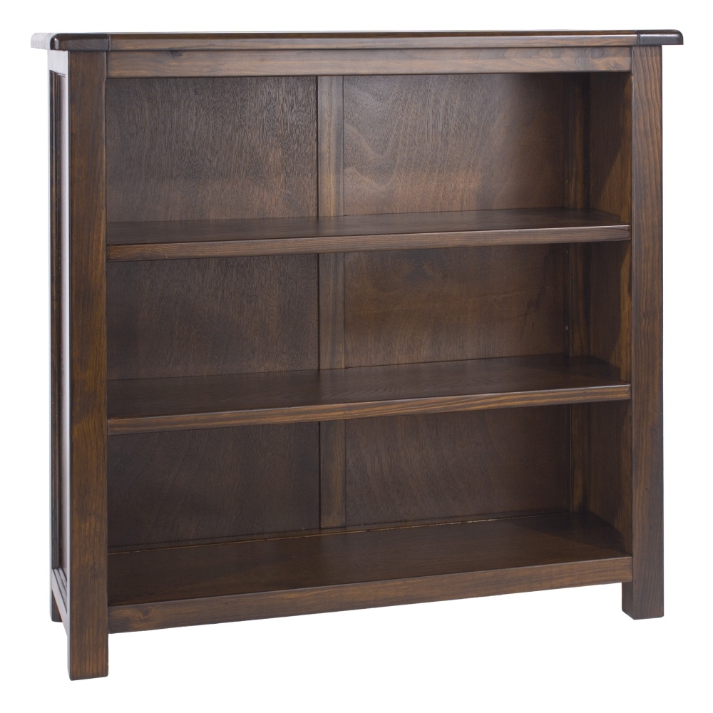 Product photograph of Bowke Dark Wood Low Bookcase from Choice Furniture Superstore.