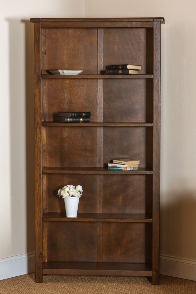 Product photograph of Bowke Dark Wood Tall Bookcase from Choice Furniture Superstore.