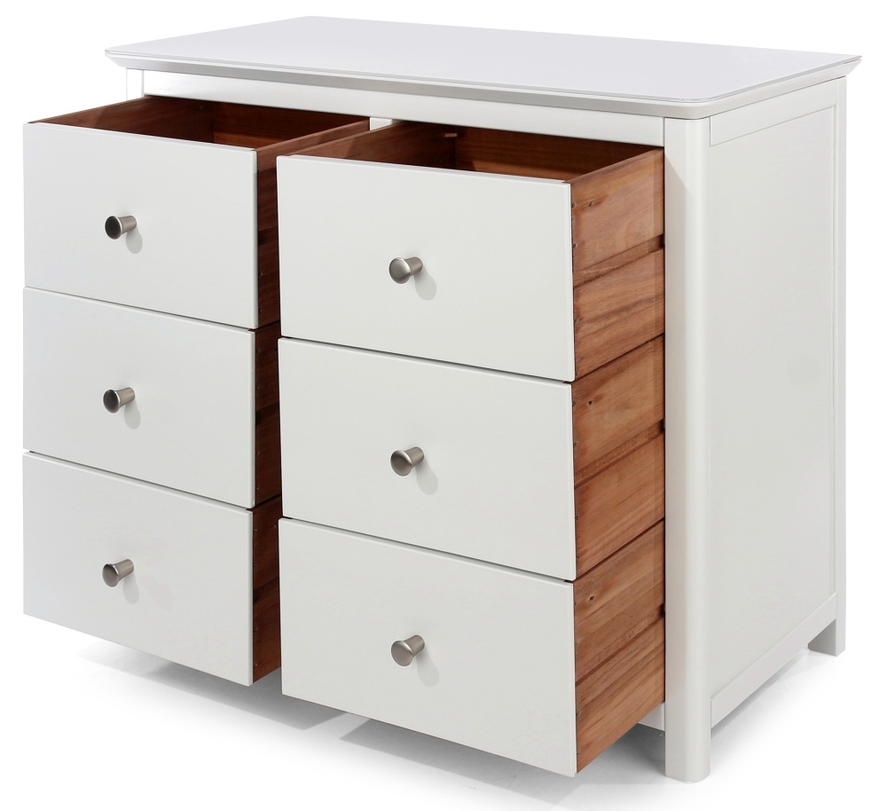 Product photograph of Narin White 3 3 Drawer Wide Chest from Choice Furniture Superstore.