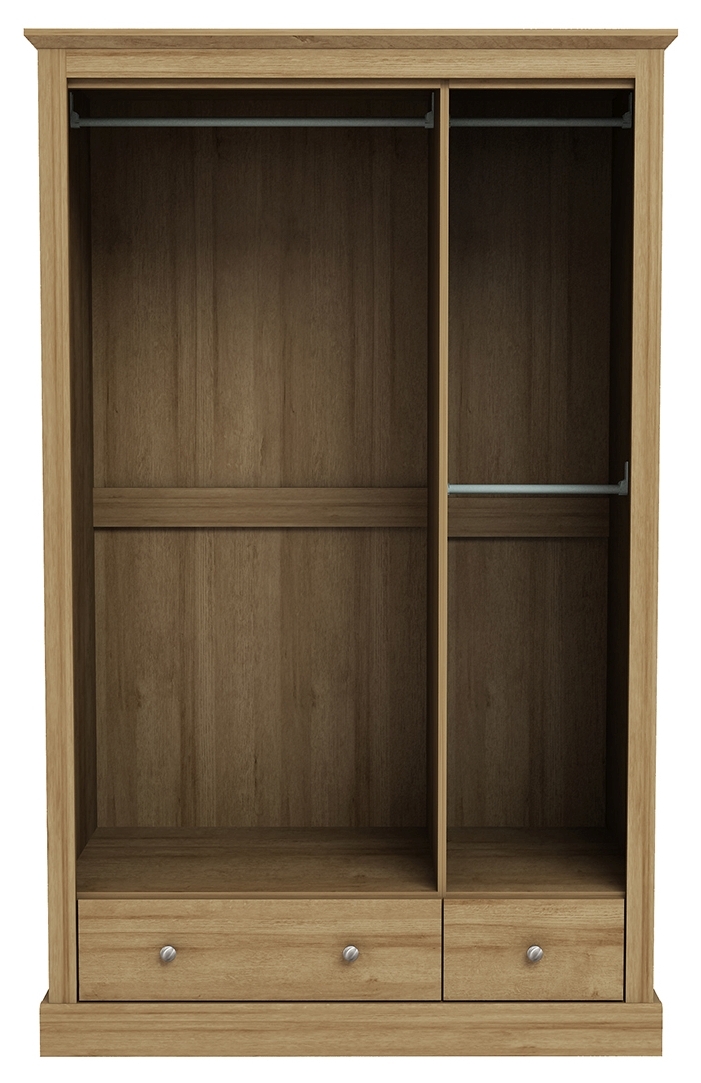 Product photograph of Devon Oak 3 Door Wardrobe from Choice Furniture Superstore.