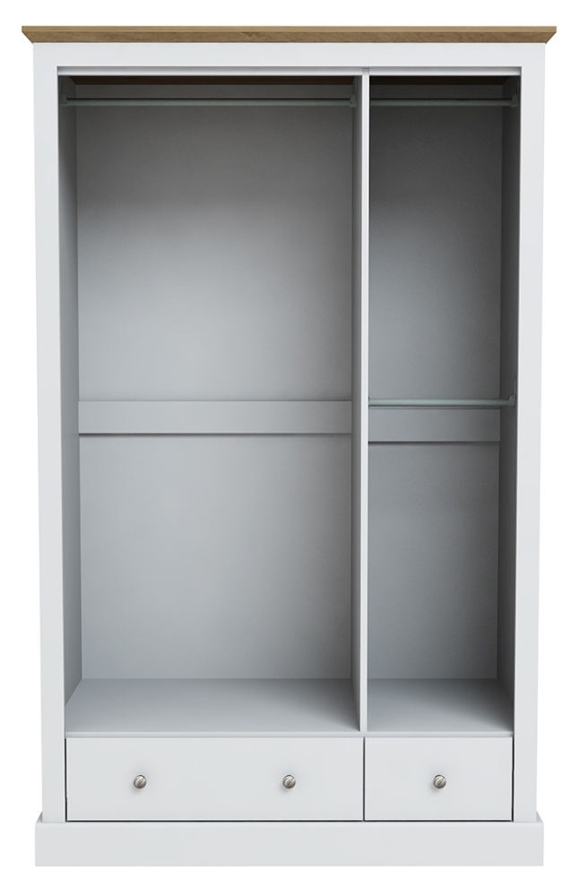 Product photograph of Devon White 3 Door Wardrobe from Choice Furniture Superstore.