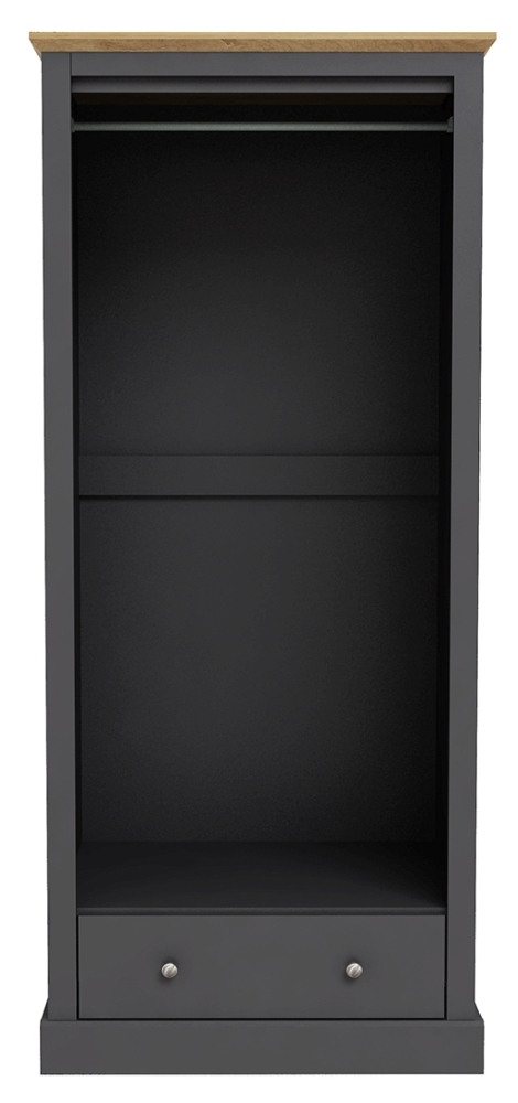 Product photograph of Devon Charcoal 2 Door Wardrobe from Choice Furniture Superstore.