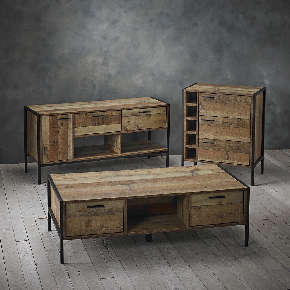 Product photograph of Hoxton Industrial Chic Storage Coffee Table from Choice Furniture Superstore.