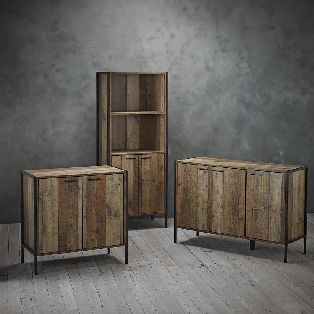 Product photograph of Hoxton Industrial Chic 3 Door Sideboard from Choice Furniture Superstore.